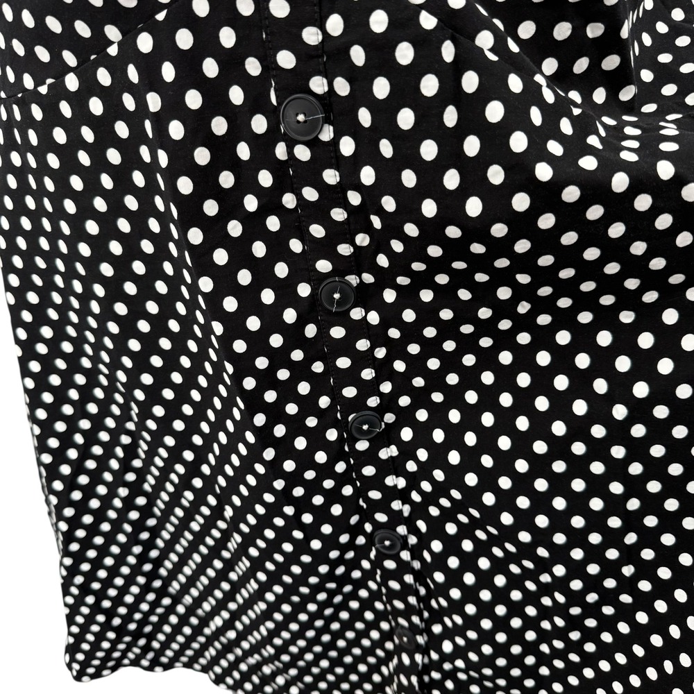 Anthropologie Maeve Halter Polka Dot Ruched Midi Dress High Low Fit & Flare 18W - Picture 7 of 11